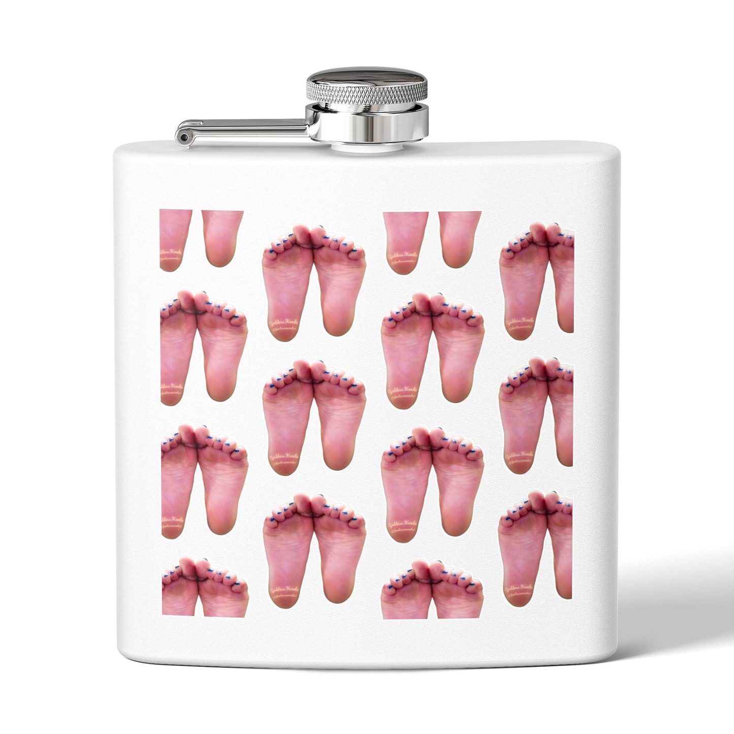 Funny Foot Covered Stainless Steel Flask, 6oz - Unique Gift Idea for Hikers, Campers, Outdoorsy Friends - Novelty Hip Flask with Hilarious