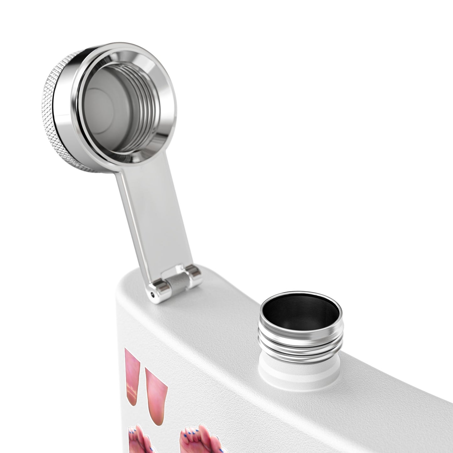 Funny Foot Covered Stainless Steel Flask, 6oz - Unique Gift Idea for Hikers, Campers, Outdoorsy Friends - Novelty Hip Flask with Hilarious